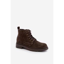 Suede Insulated Men's Ankle Boots Zipper Big Star Brown