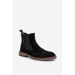 Suede Men's Ankle Boots Chelsea Big Star Black