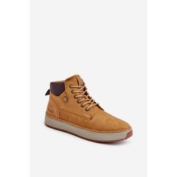 Lace-up men's ankle boots Big Star Hi-Poly System Camel