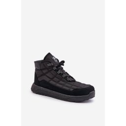Insulated men's winter boots lace-up Progress black