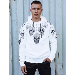 Мъжки бял суичър с черепи