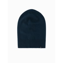 Ombre Men's cotton knit winter beanie hat - navy blue