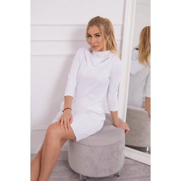 Dress with hood and pockets white