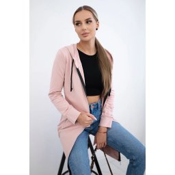 Women's long hoodie Kesi - powder pink