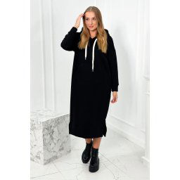 Long black dress with a hood