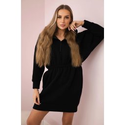 Black insulated dress with hood