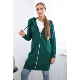 Dress with hood and hood in dark green color