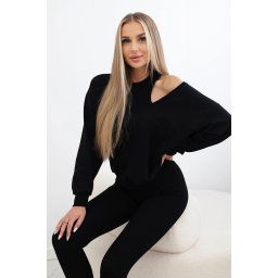 3-piece set sweatshirt + top + leggings black