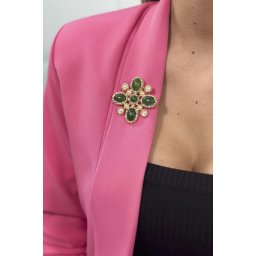 Floral brooch 2 green