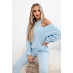 3-piece set sweatshirt + top + leggings blue