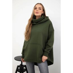 Insulated sweatshirt with a khaki zipper at the back