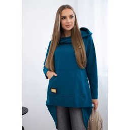 Hoodie with long back and hood marine