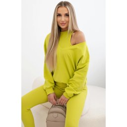 3-piece set Sweatshirt + top + leggings kiwi