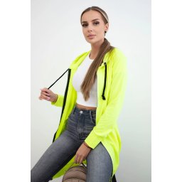 Dress with hood and hood yellow neon color