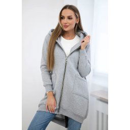 Insulated sweatshirt with a zipper at the back gray