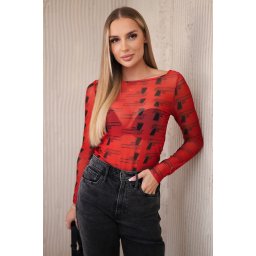 Red body blouse with pistols