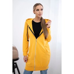 Women's long hoodie Kesi - mustard