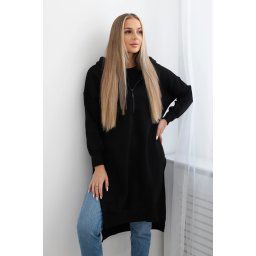 Insulated sweatshirt with slits on the sides black