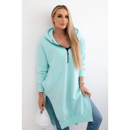 Women's insulated sweatshirt with slits on the sides - mint