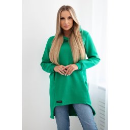 Insulated sweatshirt with a longer back part light green