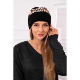 Women's cap Iris K348 black+mint