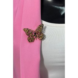 Butterfly Brooch A-2-21-7 apricot + gold