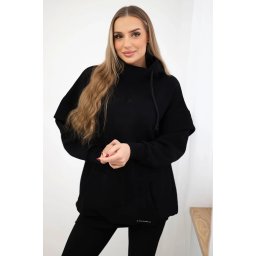 Insulated turtleneck sweatshirt black