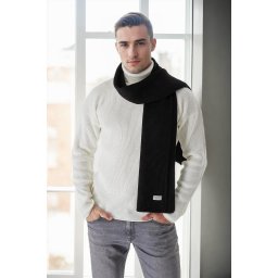 49766 Dewberry Knitted Mens Scarf-BLACK