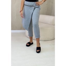 Włoski Punto Milano Winter trousers with a decorative zipper grey