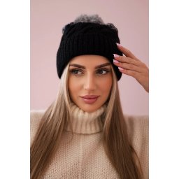 marka niezdefiniowana Cap with fleece Ilona K218 black+gray