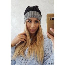 marka niezdefiniowana Cap with fleece Bibiana K264 dark gray + black