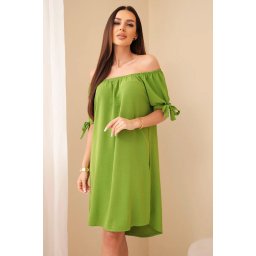 Włoski Dress tied on the sleeves mint olive