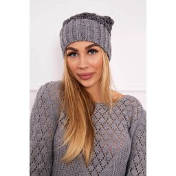 marka niezdefiniowana Cap with fleece Paryż K213 dark gray + black