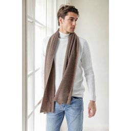 49766 Dewberry Knitted Mens Scarf-COFFEE