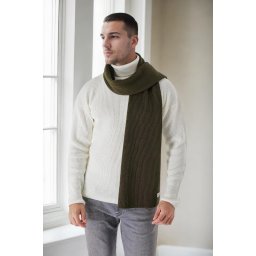 49766 Dewberry Knitted Mens Scarf-Khaki