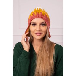 Kesi Women's cap Nikol K405 white+mustard+red