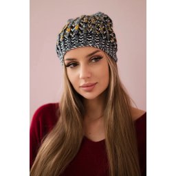 Kesi Cap with a pompom Maria K335 dark gray