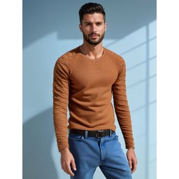 Мъжки пуловер DStreet camel