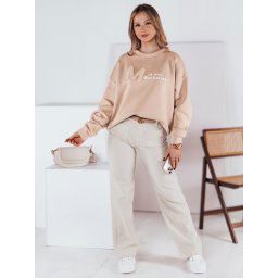 Bluza damska one size oversize AVENUE beżowa Dstreet