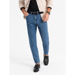 Ombre Marbled men's denim pants CARROT FIT - dark blue