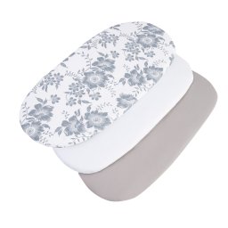 Medi Partners 3 – Pak – Fitted sheet for stroller – cotton – Berry – White – Gray