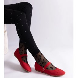 Gemre Red matte finish ballet flats Longhola