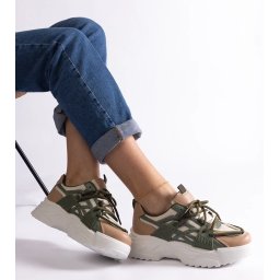 Gemre Green-beige women's sneakers Alva