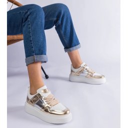Gemre Golden sneakers with silver inserts Kimberly