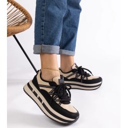 Gemre Black-beige women's sneakers Renetta
