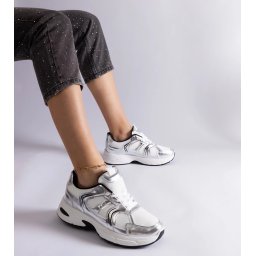 Gemre White-silver Ena sports sneakers