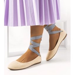 Gemre Beige ballet flats with a bow Acro