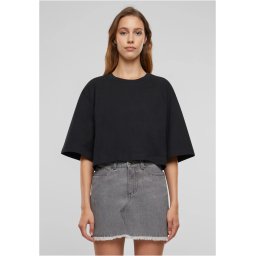 Women's T-shirt Heavy Organic Oversized Cropped Black