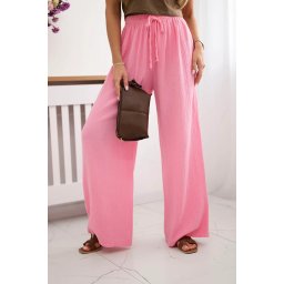 Kesi Włoski Muslin pants with a wide leg light pink