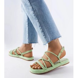 Gemre Green braided sandals Burwell